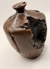 Vintage Exquisite Hand Turned Live Edge Solid Walnut Burl Wood 6