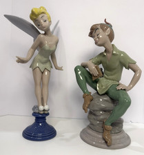 Lladro Disney Porcelain LE Tinker Bell #1836 & Peter Pan #1835 Signed ECU picture