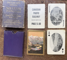 Antique c1920s Picturesque Canada Railway Souvenir Playing Cards 52/52 J + Ad picture