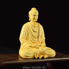Wooden Shakyamuni Buddhist Figure Statue Solid Wood Hand Carving Chinese Buddha picture
