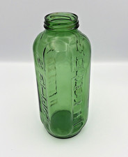 Vintage Green Glass Refrigerator Juice Water Bottle Jar 32 oz 9