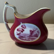 vintage TATMAN Chicago Spode Copeland's china red gold country road  CREAMER picture