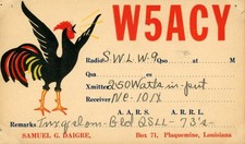 Vintage Amateur Radio QSL Postcard, 1938, W5ACY, Plaquemine, LA, Scott #632 picture