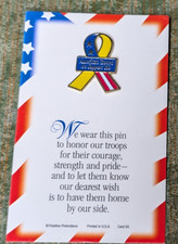 Vintage America's Troops Ribbon Pin We Support You Patriotic picture