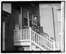 Photo:Frank Blackstone 1920s Man with Briefcase on Brick Porch Steps picture