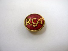 Vintage RCA Pinback Red Enamel Lightning Bolt Logo Radio Corporation of America picture