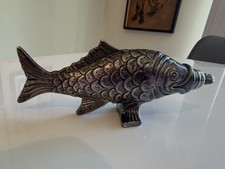 Large Antique Signed silver Besamim box fish judaica Jewish Snuff Box picture