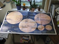 VINTAGE THE RED PLANET MARS MAP National Geographic February 1973 Two-sided picture