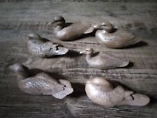 Duck Figurine Resin Brown Wood Like Set Of Six Shelf Cabin Rustic Decor picture
