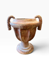 Antique Italian Terracotta Dual Handle Vase Garden Urn picture