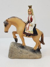 Norwegian Bride Wearing A Bunad Riding A Fjord Horse Candy Design Norway Vintage picture