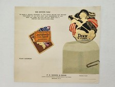 1920s antique F.E. MASON & SONS batavia ny EMBOSSED SEAL SAMPLE AD INVITE picture
