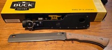 Buck USA 108 Natural Canvas Micarta Compadre Froe 0108BRS1-B 5160 carbon spring. picture