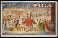 Hippodrome Opera Co Aida Theater Poster c1908 Spectacle Egyptian Scene picture