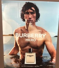 Adam Driver BURBERRY HERO  28”x 23” Large Vinyl Fragrance  Display Poster  Rare picture