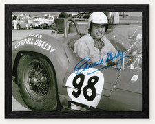 12X9.5 FRAMED CARROLL SHELBY MASERATI TIPO 61 BIRDCAGE SIGNED PHOTO REPROD PRINT picture