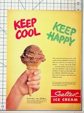 Vintage Sealtest Ice Cream Ad Keep Cool Keep Happy 1950s Ephemera Print picture