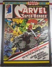 🔴🔥 MARVEL SUPER-HEROES #383 UK 1982 CAPTAIN BRITAIN + SATURNYNE Avengers FN- picture