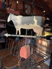 Weathervane Cow Holstein Black White wooden farm country decor picture