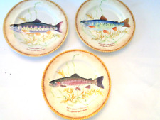 THREE AMERICAN ATELIER RAINBOW RIVER TROUT DECORATED 8-1/4