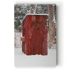 Renditions Gallery Canvas Prints Red Snowy Outhouse Christmas on the Farm picture