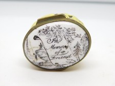 George III Bilston Enamel 'The Memory of a Friend' Patch Box Antique c1790 picture