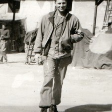 ID'd c1940s John Vermilion WWII US Army Soldier Snapshot Photo Field Jacket Vtg picture