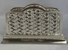 Vintage Godinger Silver Plated Basketweave Napkin Holder/ Letter Mail Organizer picture