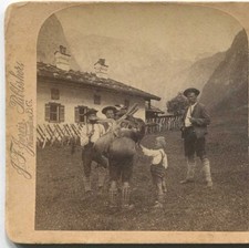 Bavarian Mountaineers, c1890, Cultures & Ethnicities, Stereoview picture