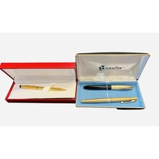 Vintage Sheaffer Fountain Pen, Ballpoint Pen & Pencil 14kt Gold Filled Set picture