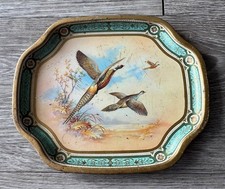Vintage Baret Ware England Game Pheasants Hors D'oeuvre Serving Tray No. 155 picture
