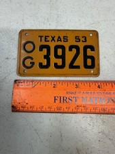 1953 Texas Wheaties Miniature Bicycle License Plate picture
