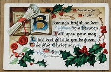 Christmas Postcard Raphael Tuck Yuletide 104 Poem H M Burnside EMBOSSED POSTED picture