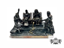 Vintage Yaacov Heller Let My People Go Silver Statue Moses Aaron Court Marble picture
