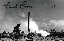 Fred Cone signed/auto 4x6 photo WW II Iwo Jima Pacific Theater NFL COA LOOK picture