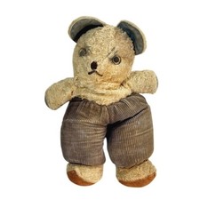 Antique Teddy Bear Corduroy Pants Plush Stuffed Animal Toy Collectible Vintage picture