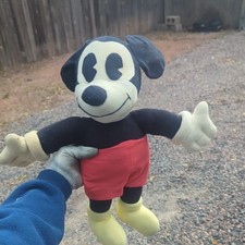 Vintage 1930s Mickey Mouse Fekt Plush Doll  Knickerbocker No Tags  picture