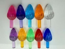 10 Vintage EXTRA LARGE Twist Lights Bulbs for Ceramic Christmas Tree *10 Colors* picture