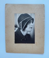 1930s Woman Portrait Photo Art Deco Fashion Cloche Hat Vintage 1930s picture