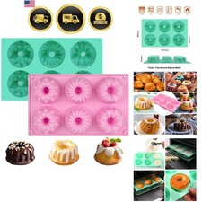 2 Pcs Mini Fluted Cake Pan, 6-Cavity Fluted Tube Cake Pan picture