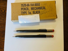 2 Vintage Skilcraft US Government Mechanical Pencils Type Ia Black Unused NOS picture