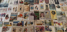 Big~LOT OF 68 Old~COMIC  funny~HUMOR~Antique 1900s~POSTCARDS- In Sleeves-s633 picture