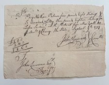 1777 Revolutionary War Pay Order Reimbursing Soldiers for Losses During picture