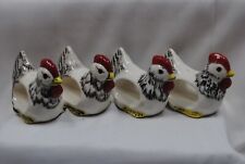 Set of 4 Porcelain Chicken / Hen Napkin Rings picture