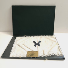 Vintage McCaw Allan Placemat & Napkin Set of 4 Irish Cabin Linen Lace New in Box picture