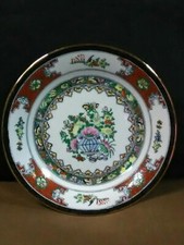 Elegant Vtg. Zhongguo Zhi Zao Chinese Porcelain Hand Deco.Floral Salad Plates picture