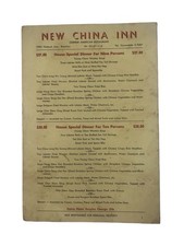 Vintage c1950s New China Inn Brooklyn NY Chinese Restaurant Menu New York Signed picture