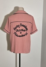 Harley-Davidson H.O.G. Club Milwaukee WI Pink Short Sleeve Button-Up Shirt S picture