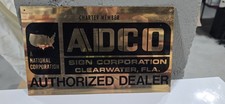 Vintage ADCO Metal AdvertisSIGN CORPORATION CLEARWATER, FLA.™ AUTHORIZED DEALER  picture