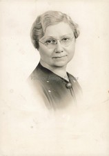 1935 Borton Miss Rose Schwartz Glasses Buttoned Dress Photo 5X7 picture